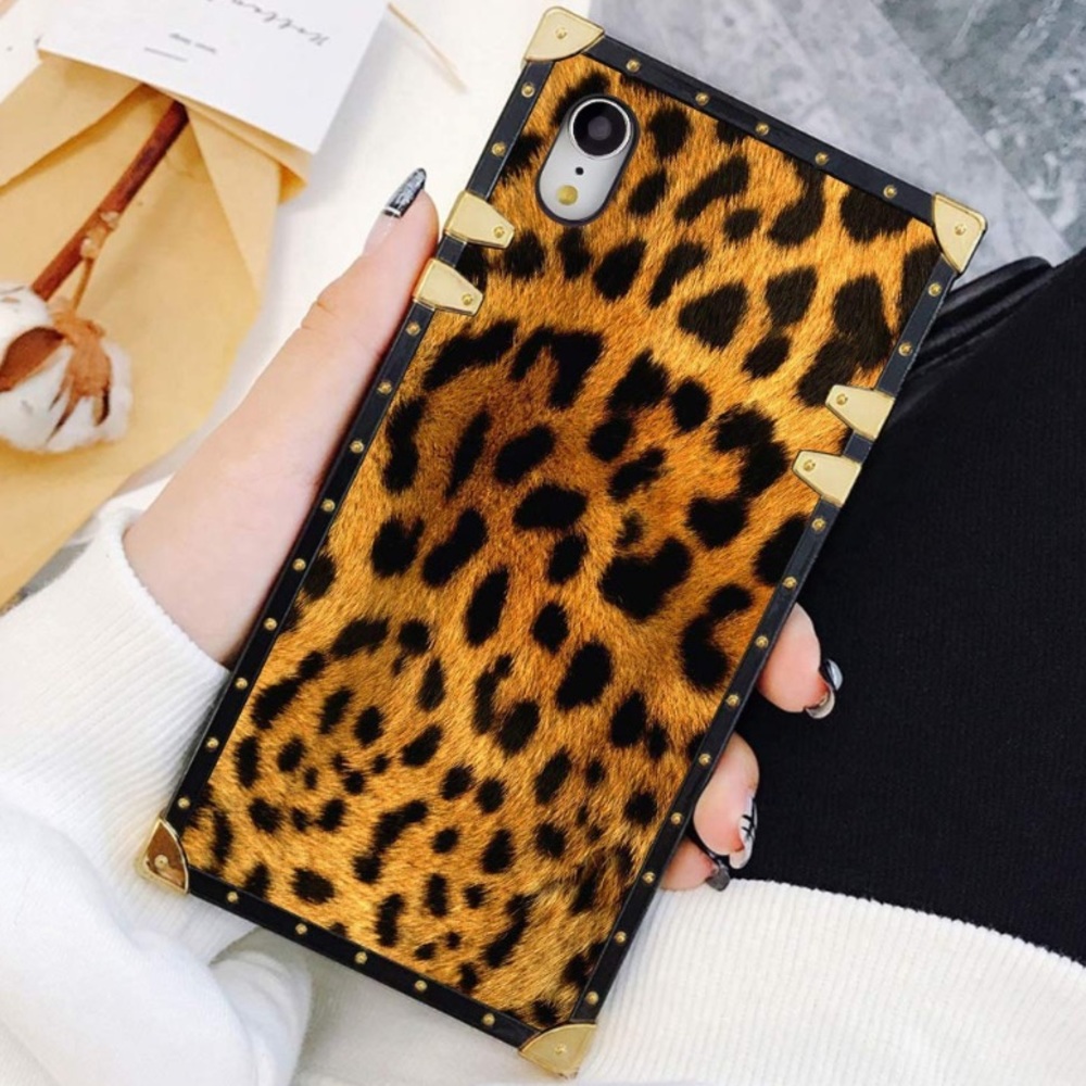 iPhone XR leopard luxury designer trunk phone case
